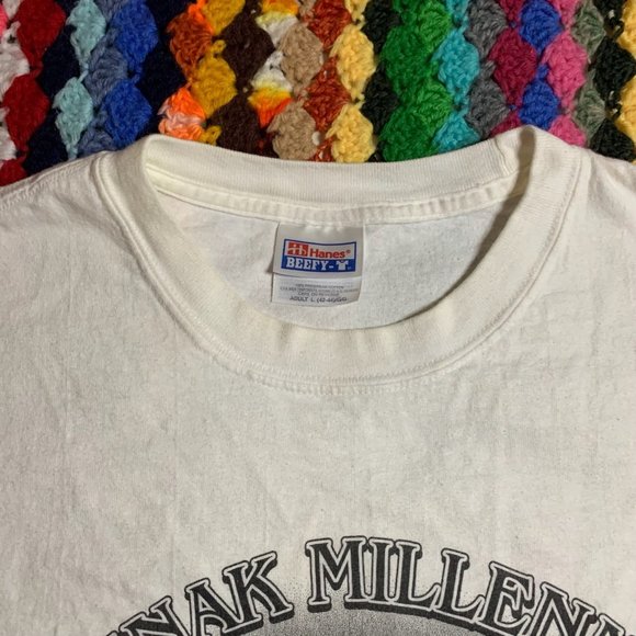 Vintage Y2K Millenium Reunion Black & White Portrait Ironic Graphic Tee … - Picture 6 of 14